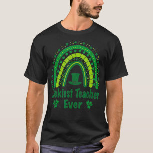 Luckiest teacher ever st patricks day 2022 rainbow T-Shirt