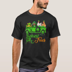 Luckiest Truck St Patrick S Day Leprechaun Chicken T-Shirt