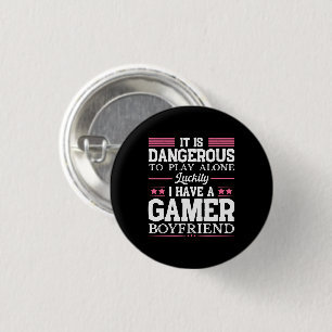 Luckily I Have A Gamer Girlfriend Funny Couple 3 Cm Round Badge