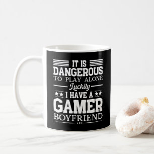 Luckily I Have A Gamer Girlfriend Funny Couple Coffee Mug