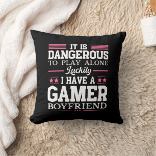 Luckily I Have A Gamer Girlfriend Funny Couple Cushion