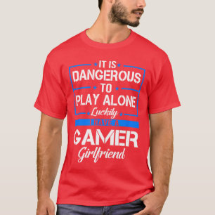 Luckily I Have A Gamer Girlfriend Funny Couple Gam T-Shirt