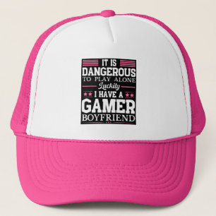 Luckily I Have A Gamer Girlfriend Funny Couple Trucker Hat