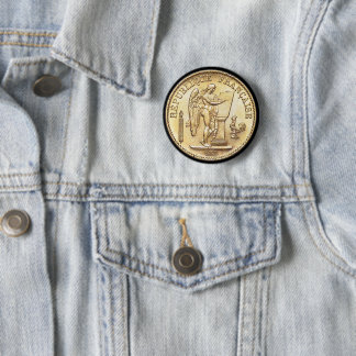 Lucky 1886 French Gold 20 Franc Angel 6 Cm Round Badge