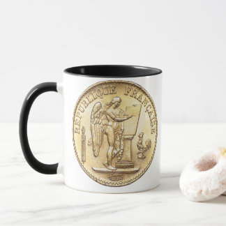 Lucky 1886 French Gold 20 Franc Angel Mug