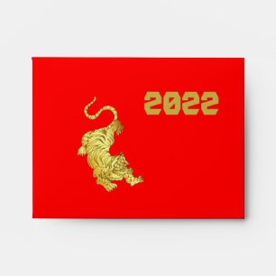 LUCKY 2022 Chinese New Year Gold TIGER Red Envelope