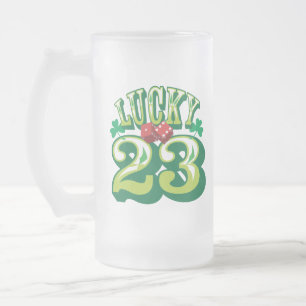 Lucky 23 Glass Beer Mug