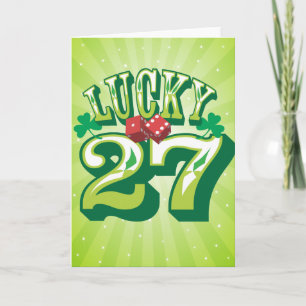 Lucky 27 Birthday Card
