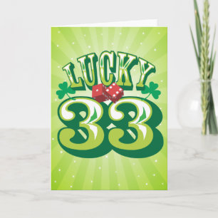 Lucky 33 Birthday Card