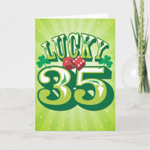 Lucky 35 Birthday Card