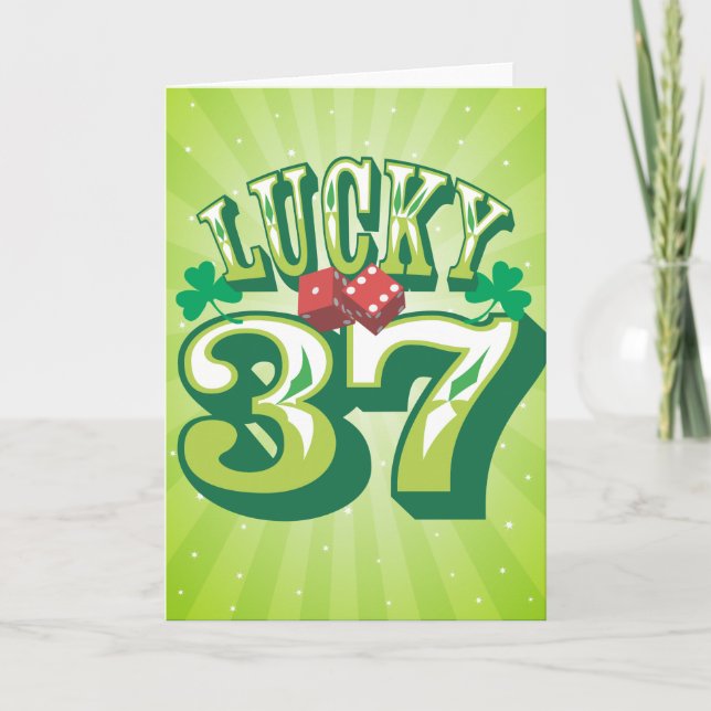 Lucky 37 Birthday Card (Front)