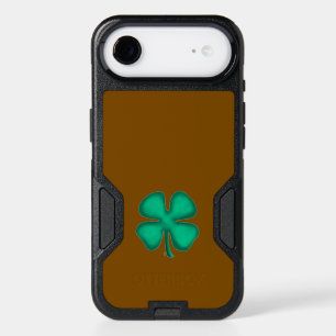 Lucky 4 Leaf Irish Clover brown iPhone 17 OB case