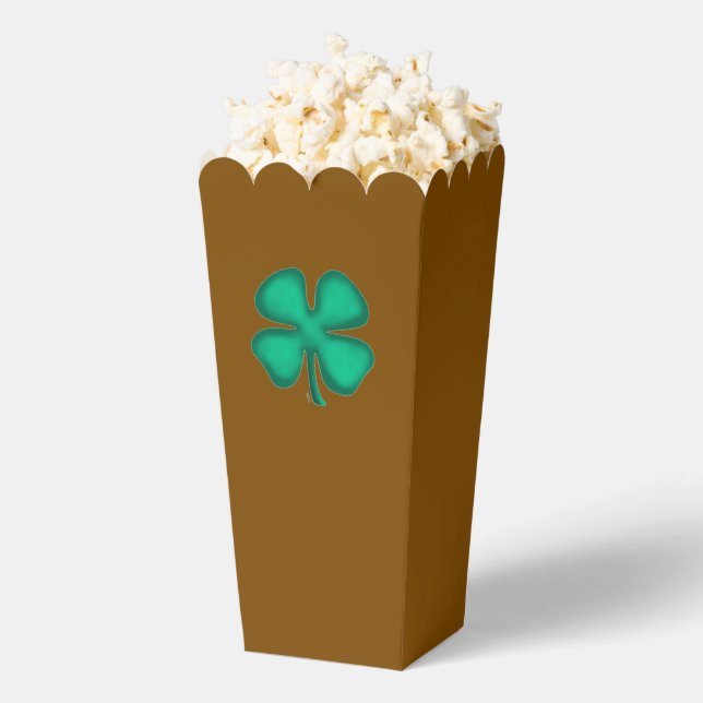 Lucky 4 Leaf Irish Clover brown popcorn boxes (Popped)