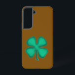 Lucky 4 Leaf Irish Clover brown S22 phone case<br><div class="desc">Lucky 4 Leaf Irish Clover Samsung phone cases are a great way to show 'your Irish' and great items for St. Patrick's Day or any day. Lucky 4 Leaf Irish Clover is Steamy Raimon original art and the 1st 4-leaf clover design for sale ever on www anywhere.</div>