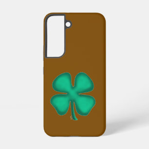 Lucky 4 Leaf Irish Clover brown S22 phone case
