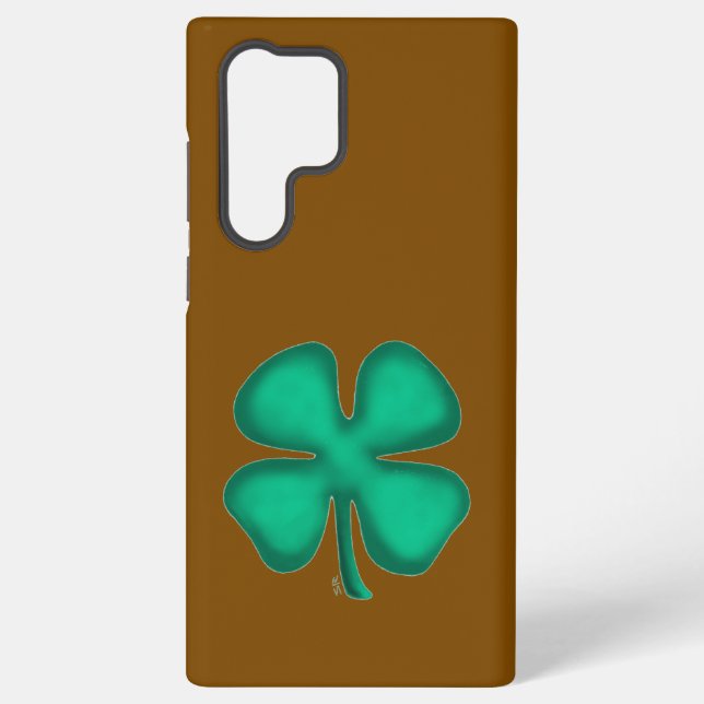 Lucky 4 Leaf Irish Clover brown S22 Ult phone case (Back)
