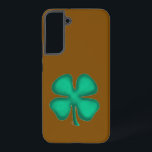 Lucky 4 Leaf Irish Clover brown S22Plus phone case<br><div class="desc">Lucky 4 Leaf Irish Clover Samsung phone cases are a great way to show 'your Irish' and great items for St. Patrick's Day or any day. Lucky 4 Leaf Irish Clover is Steamy Raimon original art and the 1st 4-leaf clover design for sale ever on www anywhere.</div>