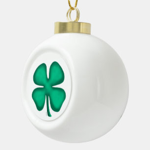 Lucky 4 Leaf Irish Clover Christmas ball Ceramic Ball Christmas Ornament