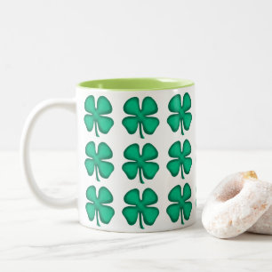 Lucky 4 Leaf Irish Clover coffee mug