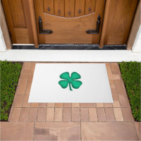 Lucky 4 Leaf Irish Clover doormat