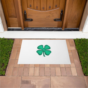 Lucky 4 Leaf Irish Clover doormat