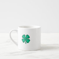 Lucky 4 Leaf Irish Clover espresso mug