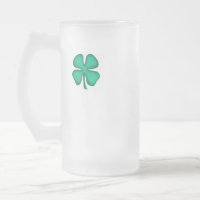 Lucky 4 Leaf Irish Clover frosted mug