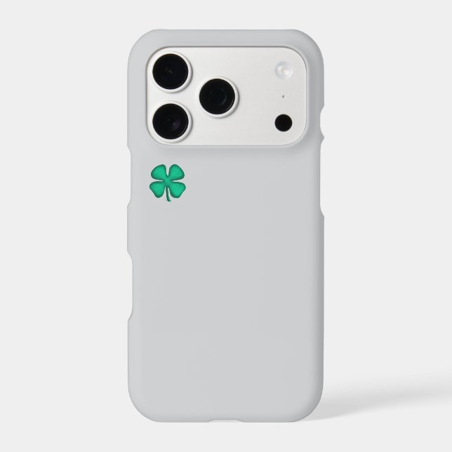 Lucky 4 Leaf Irish Clover gray iPhone 17 Pro case (Back)