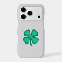 Lucky 4 Leaf Irish Clover gray iPhone 17 Pro case