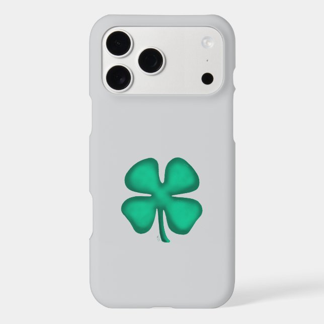 Lucky 4 Leaf Irish Clover gray iPhone 17 Pro Max (Back)