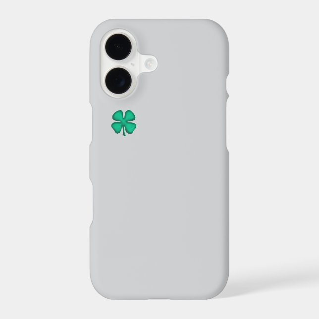 Lucky 4 Leaf Irish Clover gray iPhone 17 S case (Back)