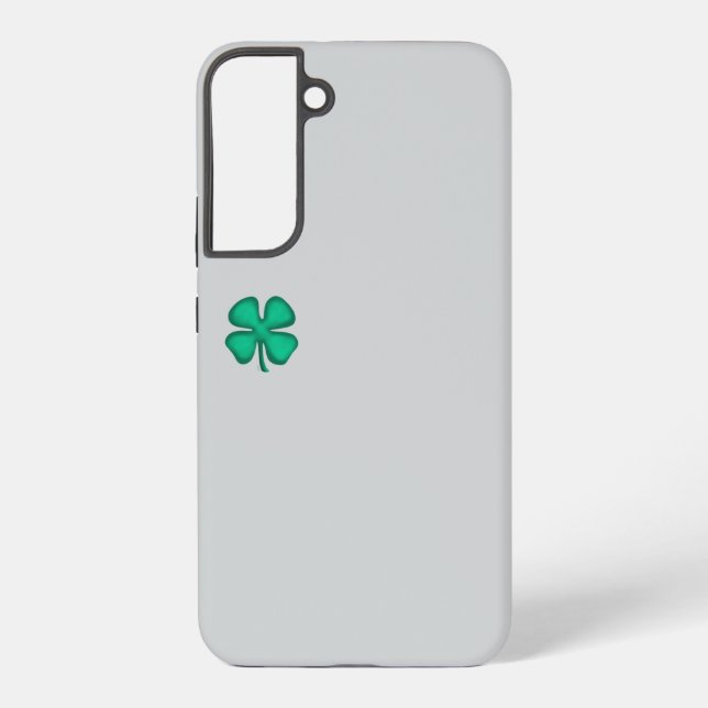 Lucky 4 Leaf Irish Clover gray S22Plus phone case (Back)