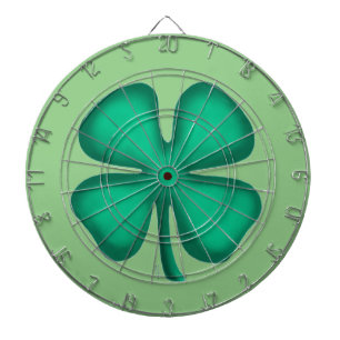 Lucky 4 Leaf Irish Clover green dartboard