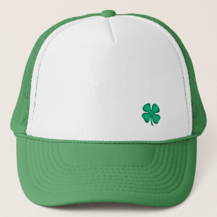 Lucky 4 Leaf Irish Clover green trucker hat