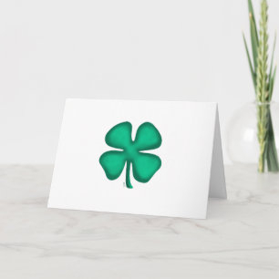 Lucky 4 Leaf Irish Clover greeting card (horiz)