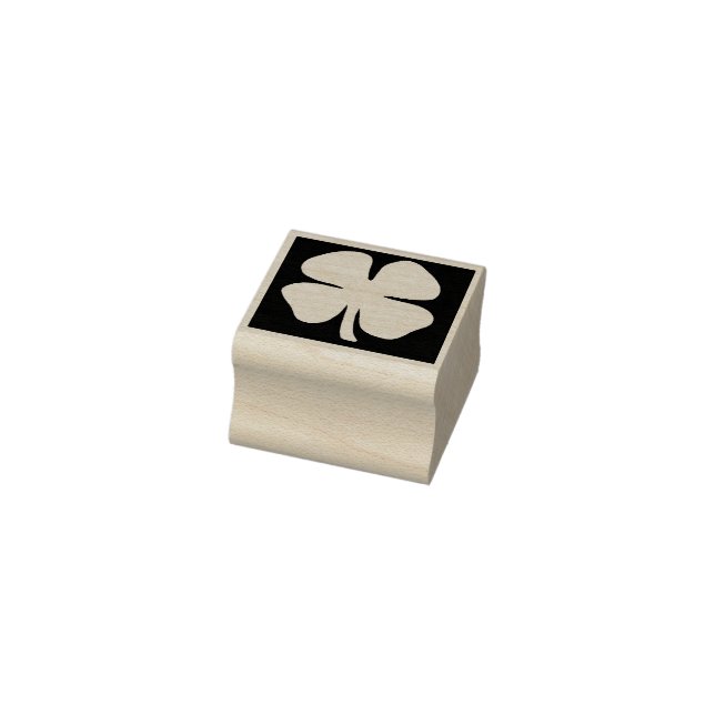 Lucky 4 Leaf Irish Clover inverted sm rubber stamp (Stamp)