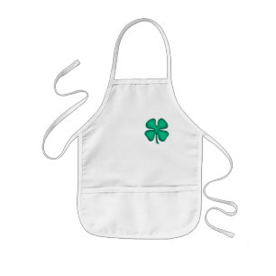 Lucky 4 Leaf Irish Clover kids chef apron