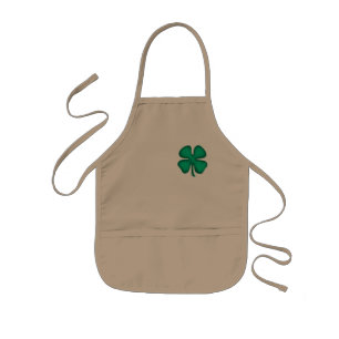 Lucky 4 Leaf Irish Clover kids chef apron