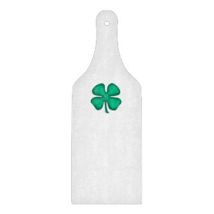 Lucky 4 Leaf Irish Clover paddle cutting board