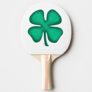 Lucky 4 Leaf Irish Clover ping pong paddle