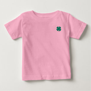 Lucky 4 Leaf Irish Clover pink baby T-shirt