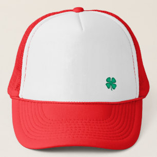 Lucky 4 Leaf Irish Clover red foam trucker hat
