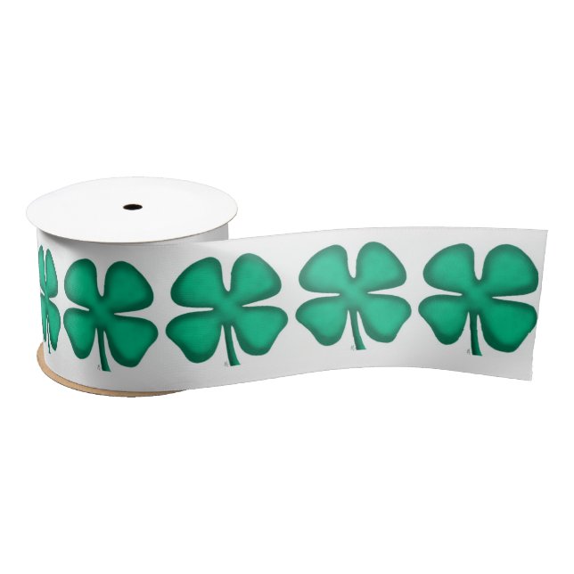 Lucky 4 Leaf Irish Clover ribbon spool Satin Ribbon (Spool)