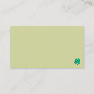 Lucky 4 Leaf Irish Clover sm green business card