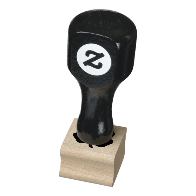 Lucky 4 Leaf Irish Clover sm rubber stamp w handle (Stamp)