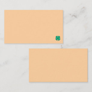 Lucky 4 Leaf Irish Clover small tan business card