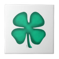 Lucky 4 Leaf Irish Clover small tile