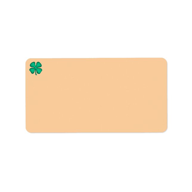 Lucky 4 Leaf Irish Clover tan address labels (Front)
