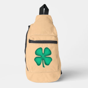 Lucky 4 Leaf Irish Clover tan backpack