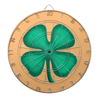 Lucky 4 Leaf Irish Clover tan dartboard